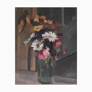 René Guinand, Bouquet de fleurs, 1950, Oil on Canvas, Framed