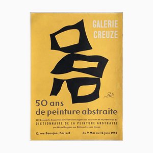Jean - Hans Arp, Expo 57 - Galerie Creuze - 50 ans de peinture abstraite, 1957, Affiche sur Papier Mat