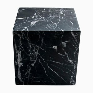 Large Decorative Paperweight Cube in Black Marquina Marble