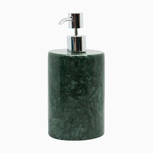 Dispenser di sapone rotondo in marmo verde
