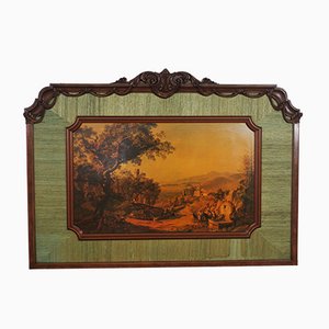 Hand-Carved Painting, 1950s, Textile & Wood, Framed