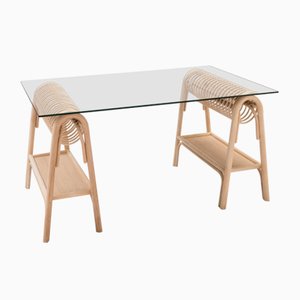 Passe-Passe Desk with Glass Top from Orchid Edition