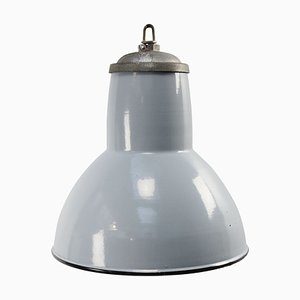 Lámpara colgante holandesa industrial vintage esmaltada en gris de Philips