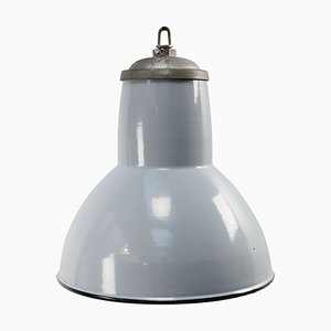 Lampe à Suspension Industrielle Vintage en Émail Gris de Philips, Pays-Bas