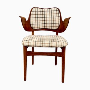 Vintage Teak and Wool Armchair by Hans Olsen for Bramin, 1950s