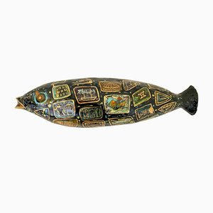 Enamelled Terracotta Fish, 1950s