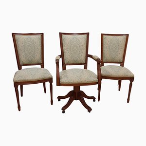 Executive Chairs Including One with Swivel Base, Set of 3