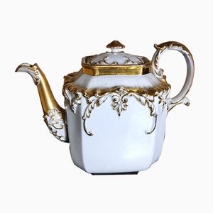 Napoleon III Porzellan Teekanne mit Verzierungen aus reinem Gold