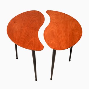 Kidney Shaped Coffee Tables, Denmark, 1950s, Set of 2