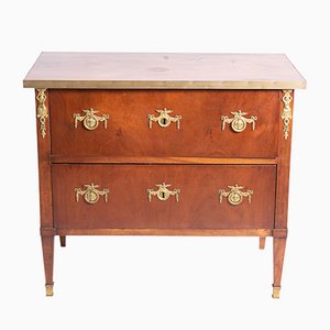 Louis Seize Pine Dresser with Brass Handles, 1800s