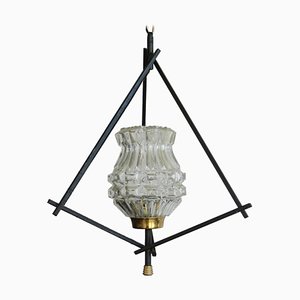 Lampada a sospensione Mid-Century con struttura tripode in metallo