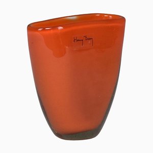 Small Glass Vase by Henry Dean, 1970s