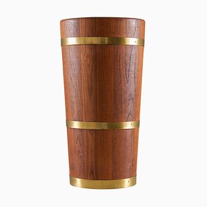 Portaombrelli Mid-Century in teak e ottone, Scandinavia