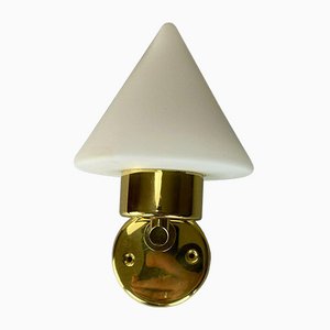 Space Age Design Glass Brass Wall Lamp