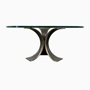 Brutalist Bronze Glass Coffee Table by Luciano, 1960s