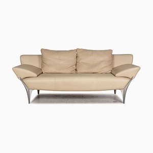 Cream Leather 1600 2-Seat Couch by Rolf Benz