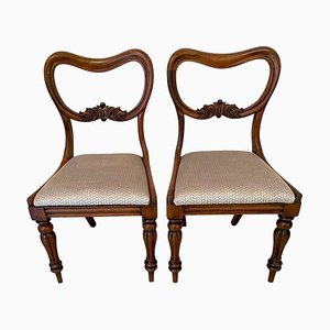 Antique Victorian Mahogany Side Chairs, Set of 2