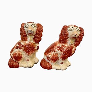 Chiens Staffordshire Victoriens Antiques, Set de 2