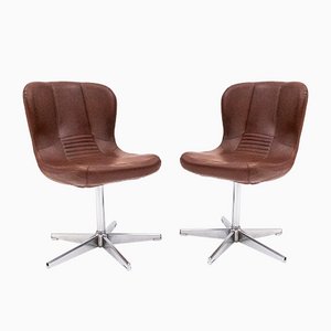 Italian Space Age Chairs in Eco-Leather, 1960s, Set of 2
