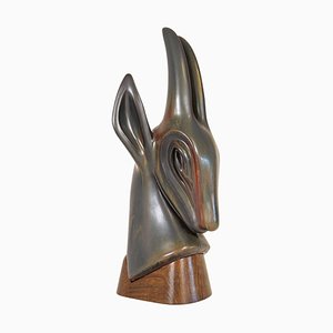 Grande Sculpture Antilope Mid-Century par Rörstrand Gunnar Nylund, Suède, 1940s