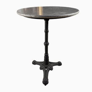 Vintage French Marble Cast Iron Bistro Table