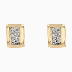 Modern 0,32 Carat Diamonds 18 Karat Yellow Gold Stud Earrings