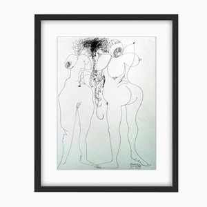 Leszek Rózga, Two Nudes, 1986, Pluma sobre papel