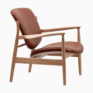 France Stuhl aus Holz und Leder von Finn Juhl