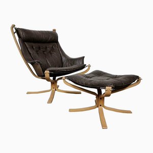 Mid Century Norwegian Falcon Armchair by Sigurd Ressell, 1960s