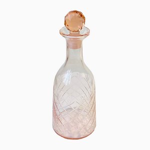 Vintage Bohemian Pink Glass Decanter, 1970s