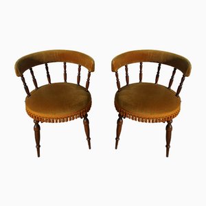 Chairs Cocktails, Velvet Color Old Gold, Set of 2