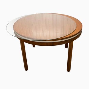Modern TEEC Round Table with Glass Tray, 1960s