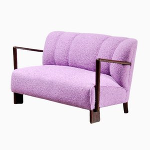 Mid-Century Italian Sofa in Purple Bouclé Wool, 1950s