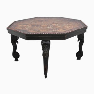 Indian Ebonised and Inlaid Coffee Table