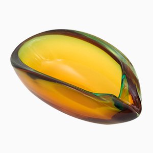 Oval Bowl in Colored Murano Glass, 1960s