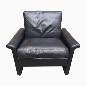 Black Leather Armchair from Icf De Padova, 1970s