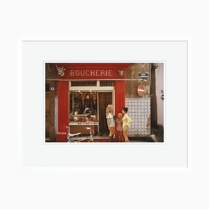 Slim Aarons, Saint-Tropez Butcher, Print on Photo Paper, Framed