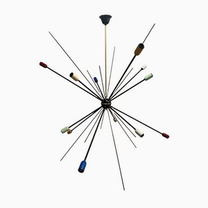 Lampe Sputnik Colorée avec Etoiles Noires, 1960s