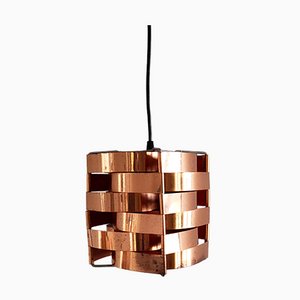French Copper Mars Pendant Lamp by Max Sauze, 1970s