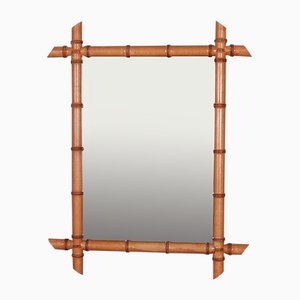 Französischer Spiegel in Bambus Optik