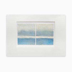 Janise Yntema, azul sobre azul, 2015, cera de abejas, resina y pigmento en papel de archivo