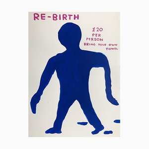 David Shrigley, Untitled (Re-Birth), 2020, Acrilico su carta, Incorniciato