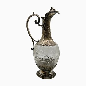 Silver and Crystal Ewer or Wine Carafe from Tallois et Mayence Paris