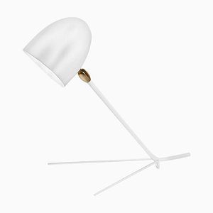 Lámpara de mesa Cocotte Mid-Century moderna en blanco de Serge Mouille