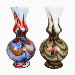 Vintage Pop Art Opaline Vases, Italy, 1970s, Set of 2