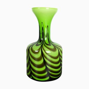 Large Vintage Pop Art Green Opaline Vase, Italy, 1970s
