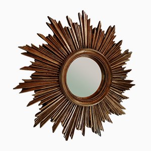 Specchio da parete a forma di sole, anni '70