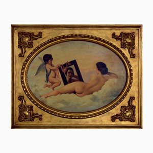 Ettore Frattini, Allegoria, Oil on Canvas, Framed