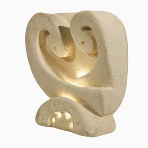 Lámpara de piedra tallada de Albert Tormos, Saint Tropez, France, años 70