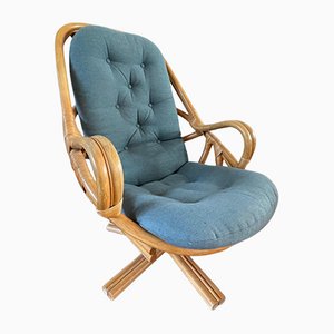 Bamboo & Rattan Swivel Chair, 1970s